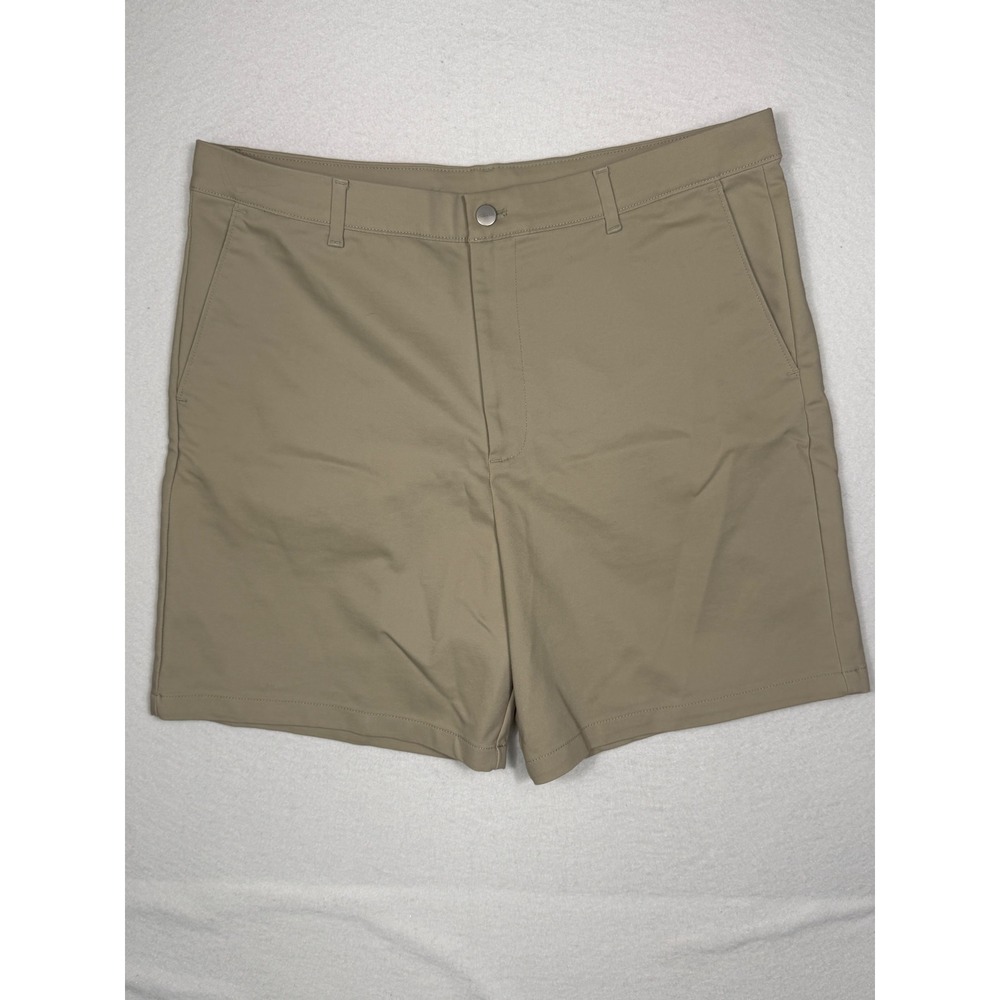 Calvin Klein Performance Shorts Mens 36 Tan Khaki Stretch Chino Golf Casual